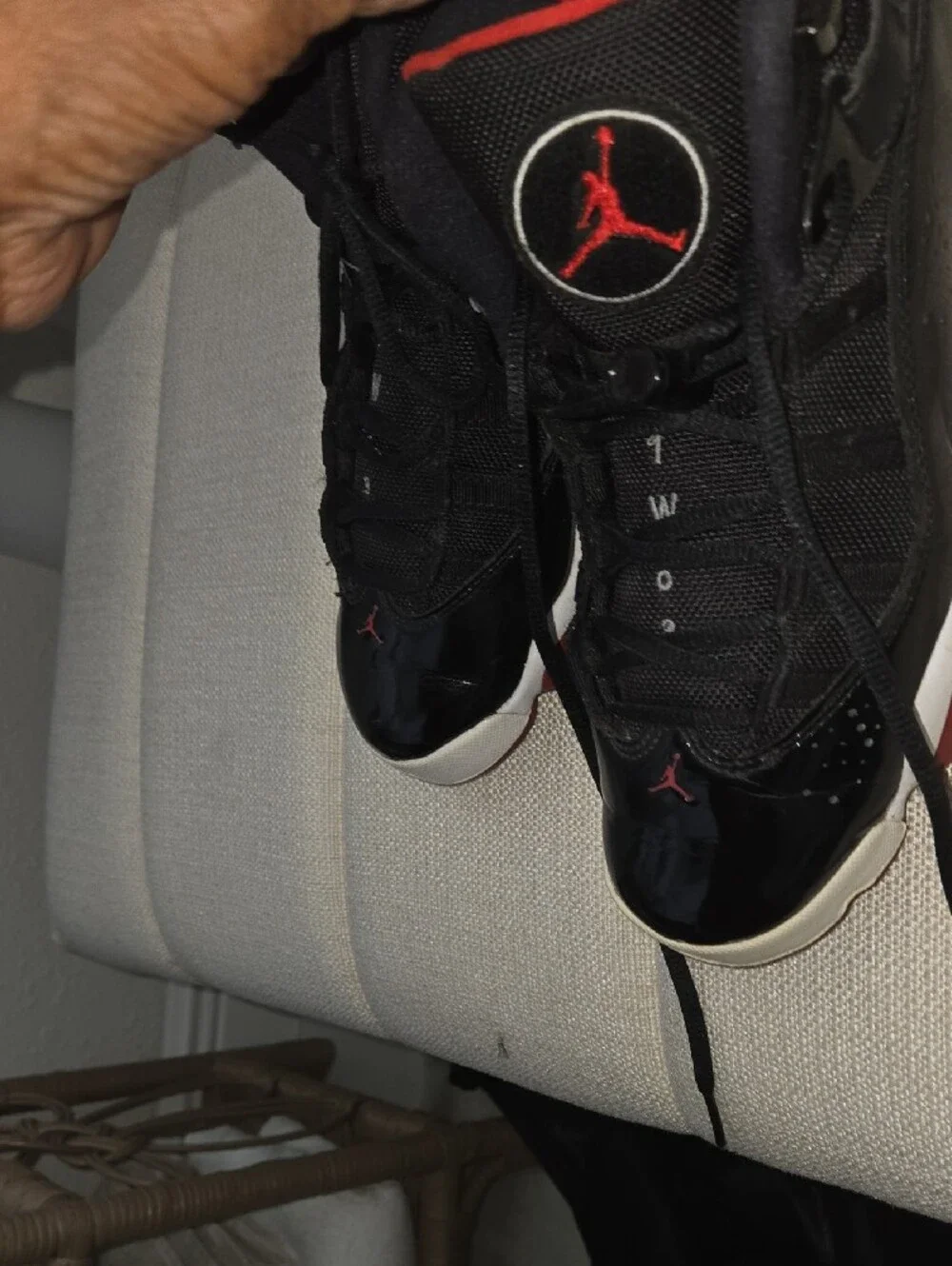 Jordan 6 Ring Nike Black and Red High-Top Sneakers